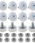 12 Pieces 19mm Drawer Rollers Plastic Pulleys With Nut For Sliding Furniture Bearings Replacement Parts Suitable For Cabinets Sliding Doors Filing Cabinets And Dresser Drawers Durable High Load Bearing Design For Long Lasting Smooth Operation
