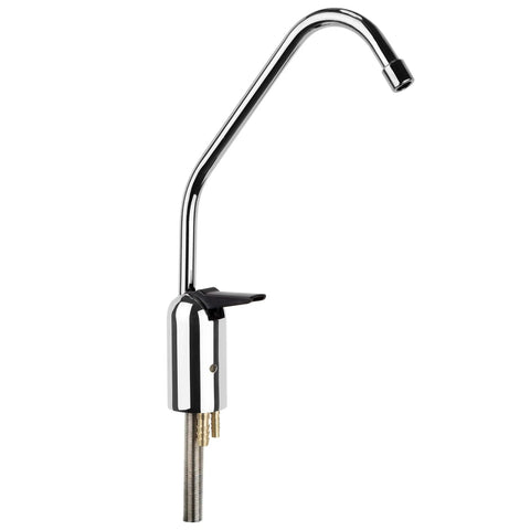Chrome faucet from Four Stage Quick Connect Reverse Osmosis Water Filtration System White Compact Design With Easy Install Faucet Mounting Hardware