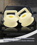 Two Piece Shifter Bushing Kit OEM 14092 for Transmission Shift Cable Replacement shown in front of truck grille