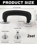 Two Sets Included Guitar Case Handle Replacement Kit With Luggage Handles Universal Fit showing size dimensions 14.7cm, 6cm
