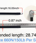Two Pack 28 Inch RV Awning Gas Struts Replacement Lift Springs 150Lb 28.74 Inch Extended 16.05 Inch Compressed with ruler