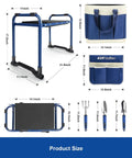 Garden Kneeler And Seat Set 7 Piece Upgraded Heavy Duty Foldable Bench And Stool With 3 Aluminum Tools, 2 Non Slip Pouches, Tote Bag