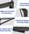 Heavy Duty 24 Inch Folding Shelf Bracket Rock Solid Black Steel Wall Mount With Reinforced Triangle Frame Anti Rust Coating Supports Up To Eleven Hundred Pounds Quick Setup smart home storage upgrade with multiple screw holes and smooth surface.