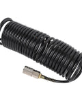 Level Up Your Garage Vibes With This Super Sweet Spiral Air Hose One Quarter Inch ID 16 4 Feet PE Coiled Compressed Air Line Featuring Self Retracting Design That Prevents Tangling And Saves Storage Space For Pro Shop Needs, black coil