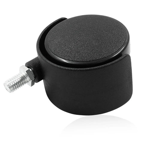 Black caster wheel with M8 threaded stem, part of 4 Pack 2 Inch Caster Wheels With M8 Threaded Stem For Cabinets And Shelves