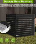 Heavy Duty 3 Panel Metal Privacy Screen Fence For Outdoor Spaces 42 Inch Tall 38 Inch Wide Panels shown on grass.
