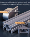 Aviation aluminum components for support parts with smooth surfaces, highlighting high temperature sandblasting and anodizing for durability.