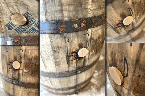 2 Inch American White Oak Wood Bourbon Barrel Bung Plug For Wine And Whiskey Barrels Great For Home Brewers Distillers And Wine Enthusiasts Set Of Two inserted in barrel