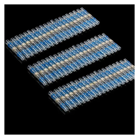 Pro Grade 130 Pc Heat Shrink Terminal Kit With Waterproof Seal Sleeves And Butt Connectors For All Your Electrical Wire Splicing Jobs That Are Totally Durable And Ready To Go Now. 130-piece blue insulated connectors