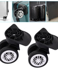 Luggage Wheels Replacement Kit For Suitcase 360 Degree Quiet Swivel Wheels With Screws 2 Pack Double Row Spinner Wheel Set Black