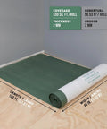 Real Deal 3 In 1 Flooring Underlayment Roll For Laminate And Engineered Wood Squelches Footsteps and Levels Subfloors 630 Sq Ft Coverage displayed on wooden floor.