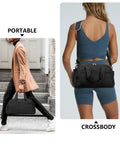 14 Inch Small Gym Bag For Women And Men, Mini Duffle For Travel And Sports shown portable and crossbody style
