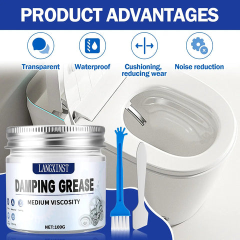 High-Performance Medium Viscosity Damping Grease For Washing Machines, Suspension Rods, and Toilets with tools and toilet