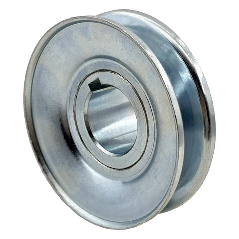 Workhorse Single Groove V Belt Pulley 3 Inch Outer Diameter 1 Inch Bore Carbon Steel Motor Pulley For A 4L 3L V Belts Zinc Plated 1020 Steel Comes With Keyseat And Mounting Screws
