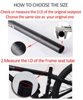 Heavy Duty Aluminum Bike Seat Post With 25.4 27.2 28.2 30.8 31.6 mm Diameters And 350 mm Length, 6061 Aluminum Alloy, measurement guide