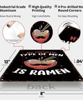 Ramen Loving Men Are My Favorite Type Metal Tin Sign 8x12 Inch Wall Art featuring a noodle bowl graphic with a mustache.