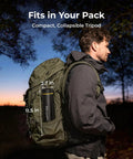 Telescopic Camping Lantern With 15600mAh Rechargeable Battery in backpack, outdoor evening setting