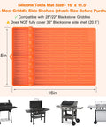Silicone Grill Mat For Blackstone Griddles With Drip Pad Large Sixteen By Eleven And A Half Inch Tool Organizer Mat Featuring Eight Slots Spatula Holder And Outdoor Kitchen Counter Accessory Dope Gift For Men Bright Orange