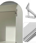 Folding Sofa Bed Cabinet Hinges With 80 Degree Corner Door Lift Supports, close-up of steel spring hinge on cabinet.