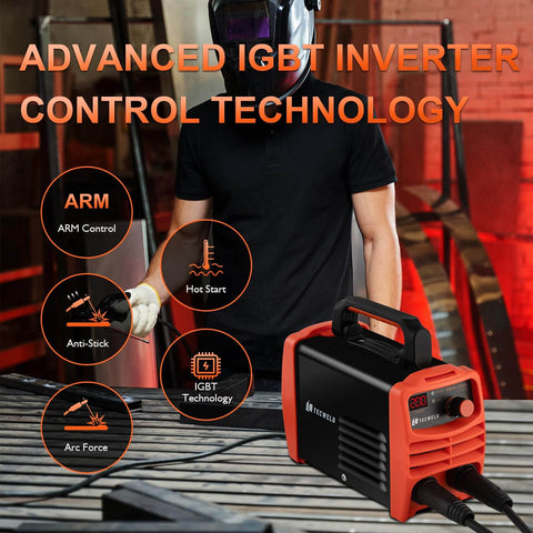 200 Amp Stick Welder 110V Portable Inverter With Synergic Control And Digital Display Hot Start Arc Force Anti Stick