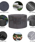 Waterproof Round Patio Furniture Cover 20 Inch Diameter By 20 Inch Height Heavy Duty 420D Oxford Cloth showcasing features
