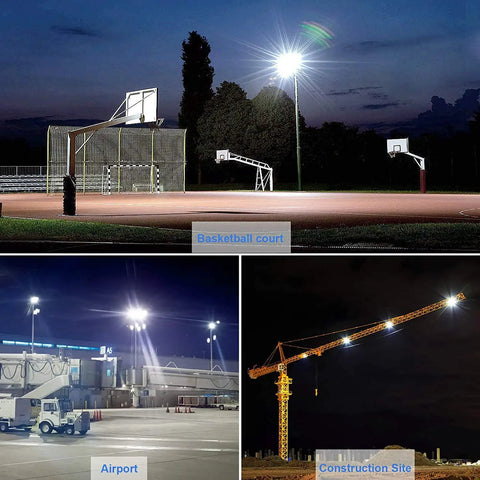 300W LED Stadium Flood Light Outdoor 2050W Equivalent 43500LM Beast Mode Bright Commercial Lighting illuminating sports fields