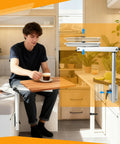 No Sweat Height Adjustable Table Legs Featuring 360 Degree Swiveling Aluminum Base Designed For Rv Campers Yachts And Road Trips That Roll Smooth While Keeping Your Setup Totally Locked In with mobile tabletop design.