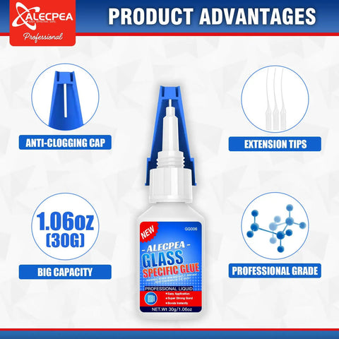 Crystal Clear Glass Glue For Quick, No Drama Repairs In Glass, Jewelry And Art, Waterproof with extension tips and features