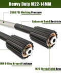 Heavy Duty M22-14MM pressure washer hose ends with enhanced bend restrictor for Ryobi models RY141600 RY141612 RY141812G.