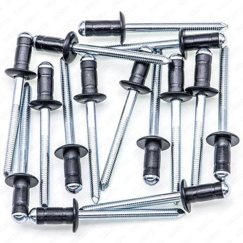 Top Shelf 15 Piece Fuel Door Rivet Kit Compatible With Toyota Lexus Vehicles Heavy Duty black aluminum fasteners.