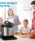 Family in kitchen with Ultra Wide Appliance Sliding Tray With Lever Control Moves Heavy Countertop Gear Easily Fits Ninja