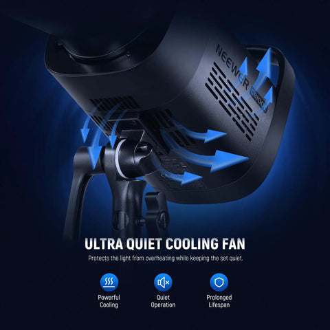 Cooling fan of CB100C 130W RGB LED Video Light With App And 2.4G Wireless Remote, 360 Degrees Full Color Illumination