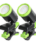 Front view of two Rechargeable LED Work Light 360-Degree Rotatable With Magnetic Base And Clamp, Portable Clip Light for various uses.