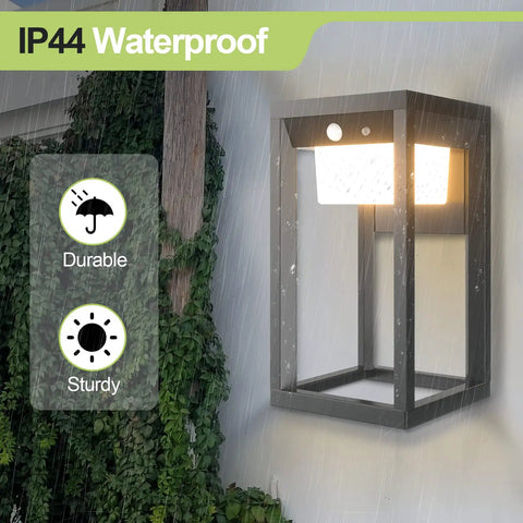 Solar Outdoor Wall Lights With Motion Sensor And Dusk To Dawn Auto On At Night 3 Modes No Wires Needed Waterproof Anti Rust