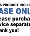Sign stating 'This product includes case only. Please purchase device separately. Thank you!'