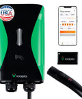 Sapphire Pro Level 2 EV Charger Lightning-Fast 240V 48A Hardwired NACS Or 40A Plug With 25Ft Cable shown with smartphone app