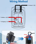 Wiring diagram for Rocker Switch With Aluminum Mounting Panel, IP68 Waterproof Five Pin SPST On Off Toggle, 20A 12V And 24V