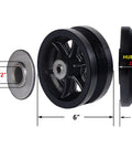 6x2 Inch V-Groove Cast Iron Wheel Heavy Duty 1000 Lb Capacity For Sliding Gates And Rolling Doors On V-Track Black Wheel