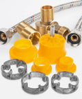 UKCOCO 7 Piece Water Threading Tap And Die Set Plastic Steel Multifunctional Diy Pvc Pipe Tool Kit For Easy Accurate Plumbing Installations with connectors.