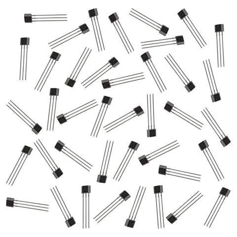 Pack of 40 Hall Effect Sensor 3 Pin To 92S Magnetic Detector for electric vehicle motors repair, scattered arrangement.