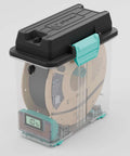 PolyDryer Box 3D Printing Filament Storage And Continuous Sealing System with spool, moisture display, fits 1.75mm and 2.85mm filaments.