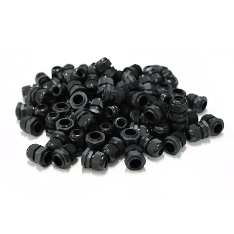 100 Pack PG16 Waterproof Cable Gland Connectors IP68 M22 Plastic Cable Glands With Locknut And Rubber Ring For 10-14mm Wire Outdoor Industrial
