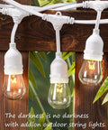 Outdoor String Lights Weatherproof 96Ft Two 48Ft Strands With Edison Vintage Bulbs And 30 Hanging Sockets Spare Bulbs Included ETL Listed