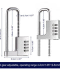 Beefy Heavy Duty Combination Padlock For Cabinets And Lockers Stainless Steel Lock With Adjustable Shackle From 1.6 Inches To 3.8 Inches Weather Resistant For Outdoor Gym School Fence And Locker Security