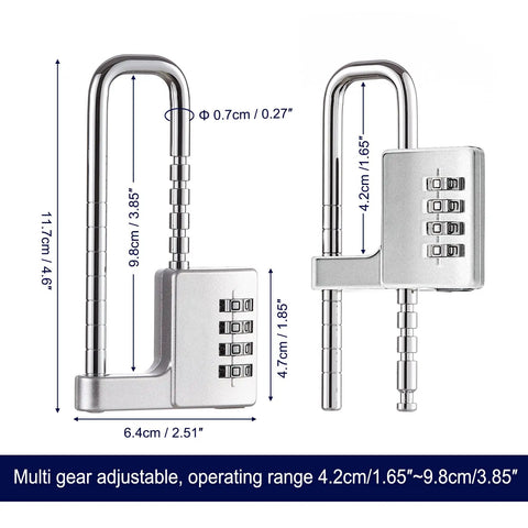 Beefy Heavy Duty Combination Padlock For Cabinets And Lockers Stainless Steel Lock With Adjustable Shackle From 1.6 Inches To 3.8 Inches Weather Resistant For Outdoor Gym School Fence And Locker Security