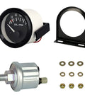 Oil pressure gauge kit, 52mm (2in) black dial with sensor; includes mounting bracket and hardware