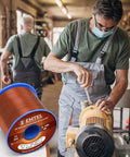 Technician working on motor next to 24 AWG Enameled Pure Copper Magnet Wire 1 lb Spool