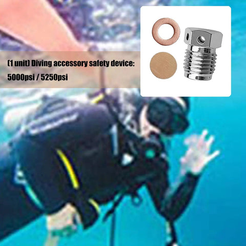 Dive Gear Burst Disc Valve Assembly For Scuba Tanks 5000psi 5250psi Regulators with stainless steel and safety use