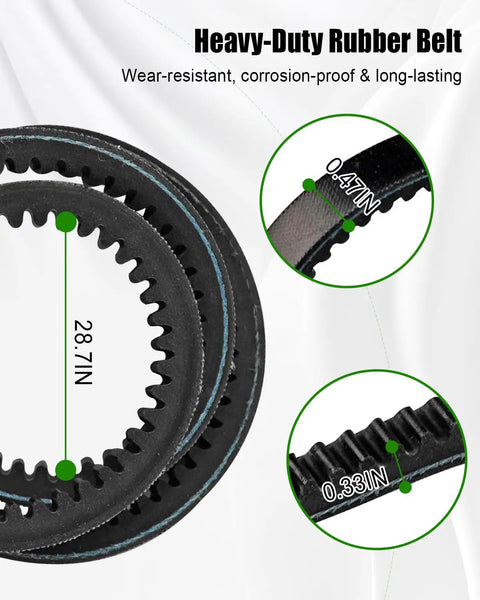 Heavy Duty Drive Belt Replacement For Rear Tine Tillers Fits Models 20015 25780 35310 24734 22662 35053 Type 4L, close-up