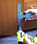 Eight Position Cabinet Pull Drill Template For Doors And Drawers Metal Mounting Template With Direct Drilling in use on cabinet